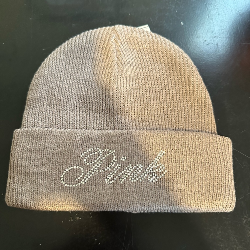 Pink Embellished Knit Beanie